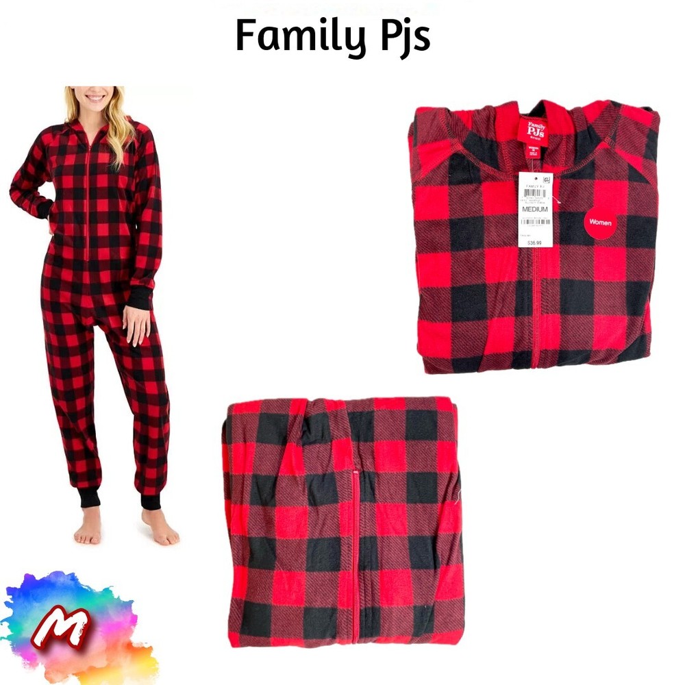 Family Pajamas Matching Womens M 1-Pc Red Check Printed Family PJs 100127327
