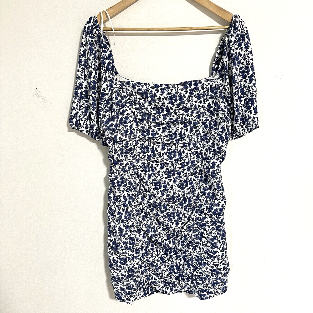 Perfect Stranger Women’s Body Con Short Dress Floral Blue Pattern Size 14