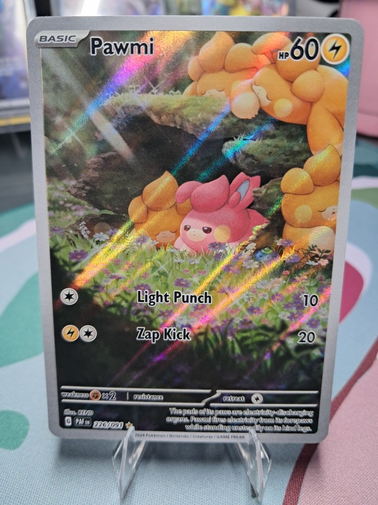 Pawmi 226/091 Paldean Fates Illustration Rare Holo Pokemon TCG Card NM