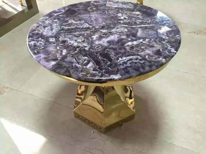 Amethyst Coffee Slab Top, Stone Agate Console Slab Top, Home Patio Decor 15