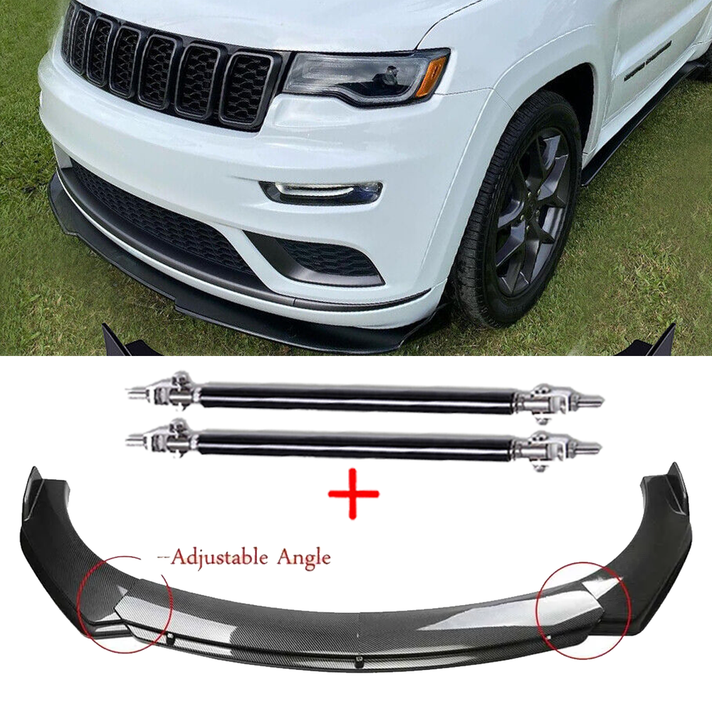 Carbon Fiber Style Front Bumper Lip Chin Spoiler For Jeep Grand Cherokee Limited