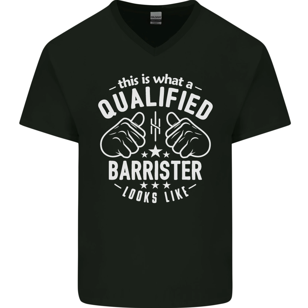 This Is What a Qualified Barrister Looks Like Mens V-Neck Cotton T-Shirt