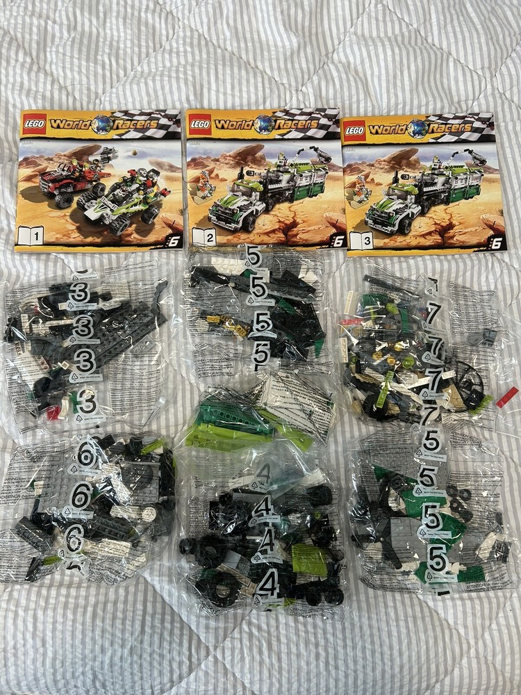 Lot of 7 Factory-sealed Bags from LEGO 8864 World Racers: Desert of Destruction