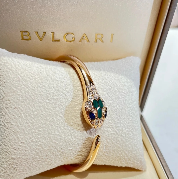 BVLGARI Bracelet  Rose gold Serpenti Viper Series Diamond Bracelet Size 17