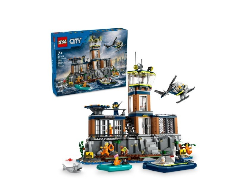 LEGO City Police Prison Island 60419 Building Set w/Helicopter Boat 7 Minifigure