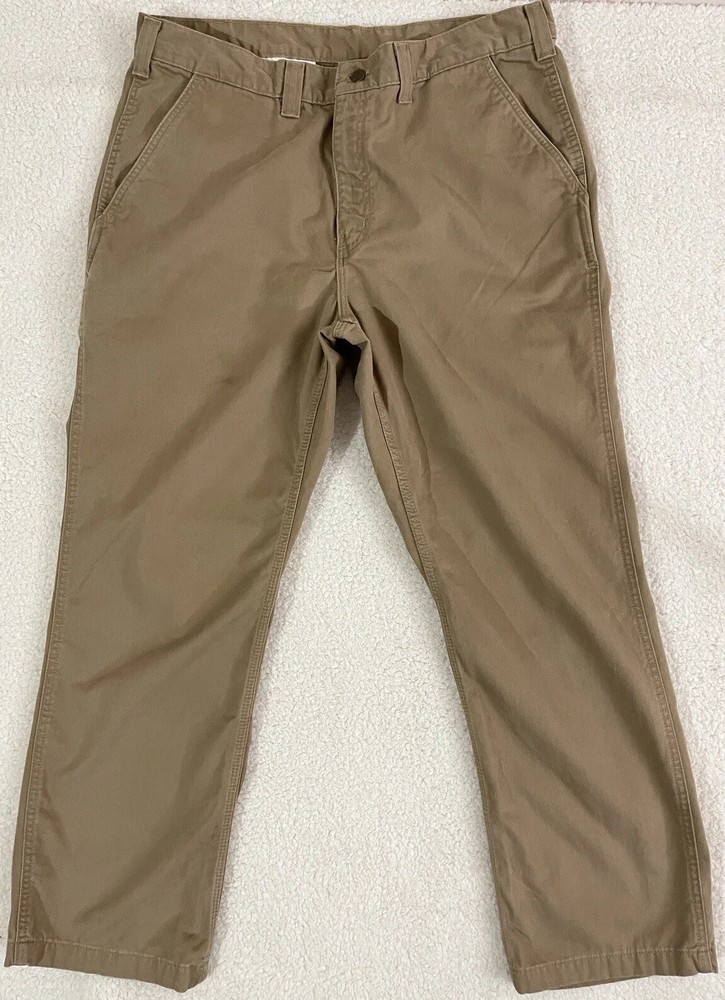 Carhartt Pants Mens 38x30 Brown Tan Relaxed Fit Work Outdoor Casual Pants