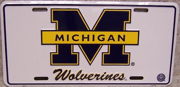 NCAA Michigan Wolverines Aluminum License Plate New