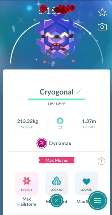 Shiny Dynamax Cryogonal Pokémon Card - MINI PTC - Check Description for Details