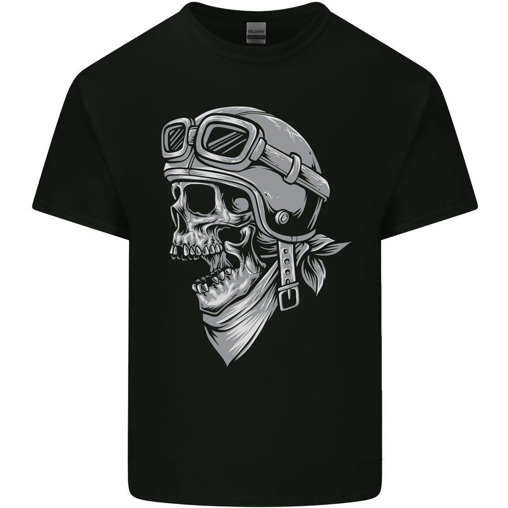 Biker Outlaw Skull Motorbike Motorcycle Mens Cotton T-Shirt Tee Top