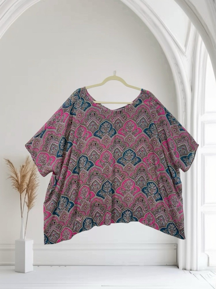 The Limited Womens Oversized Sheer Floral Top Size XL Feminine Artsy Boho Chic