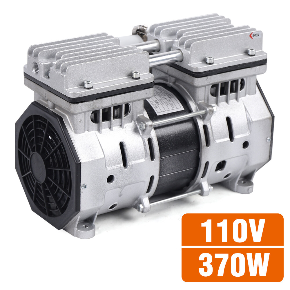 370W 8 Bar High Pressure Oilless Piston Compressor Pump Double Cylinder