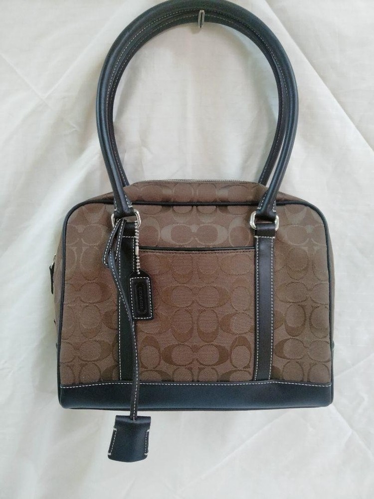 COACH Signature Leather Handbag 6097 Stylish Shoulder Bag