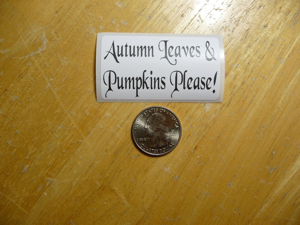 Autumn Leaves and Pumpkins Please Sticker Decal 1-50 Bulk Pack