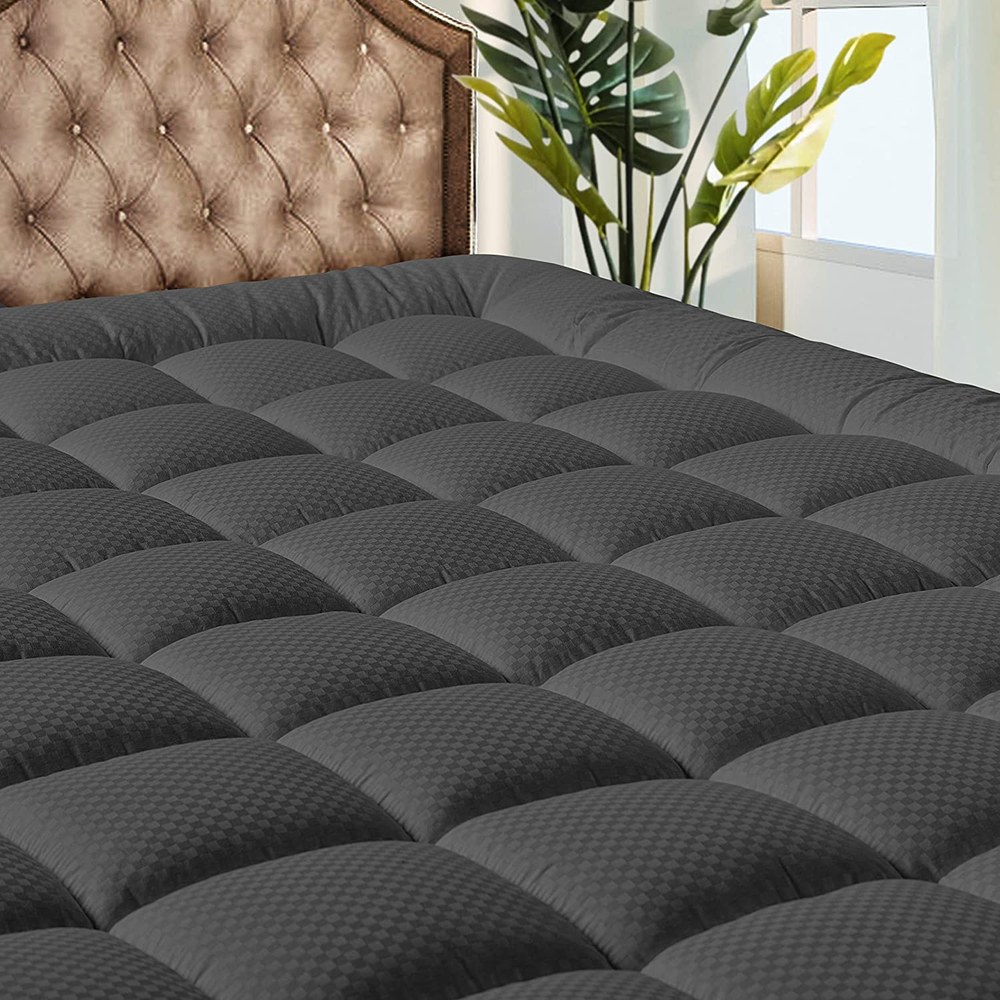 Breathable Cooling Quilted Fitted Full Mattress Pad Soft Fluffy Bed Topper