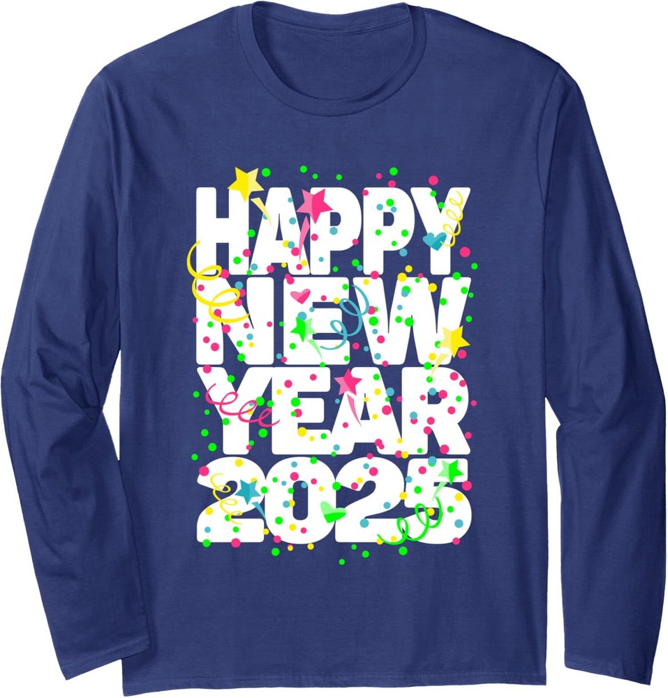 New Years Eve Party Supplies NYE 2025 Happy New Long Sleeve Tshirt-image