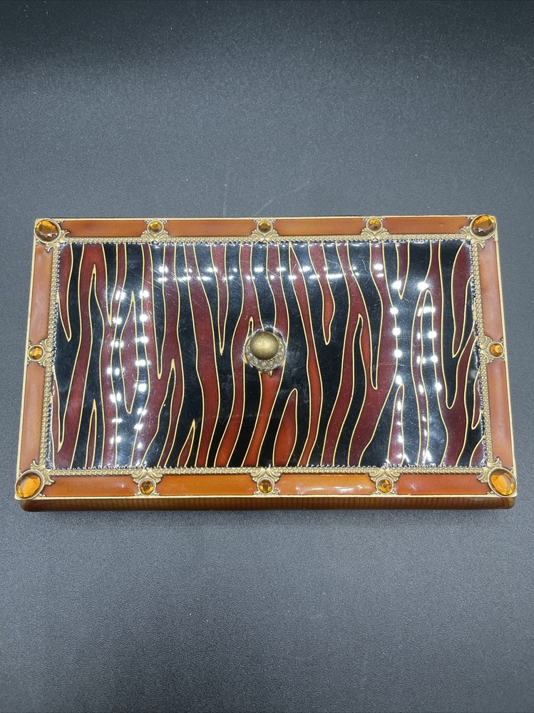 Art Deco Enamel Mirrored Jewelry Box