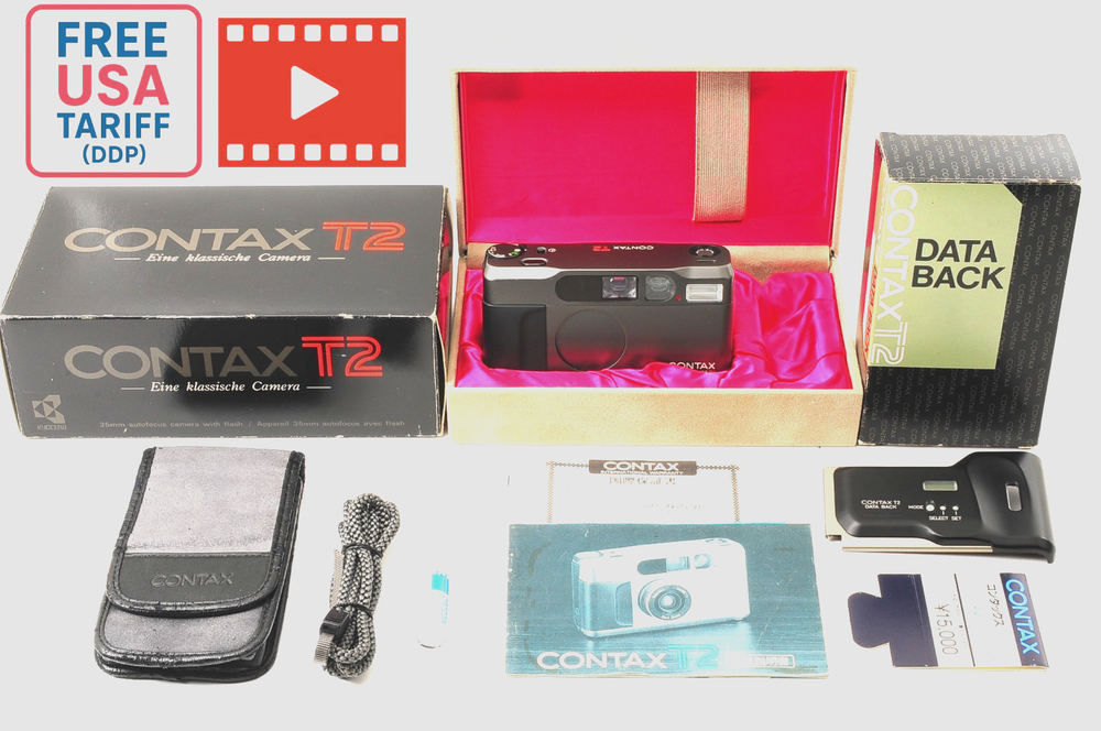 [MINT in BOX] Contax T2 Titan Black Point & Shoot 35mm Film Camera JAPAN #260