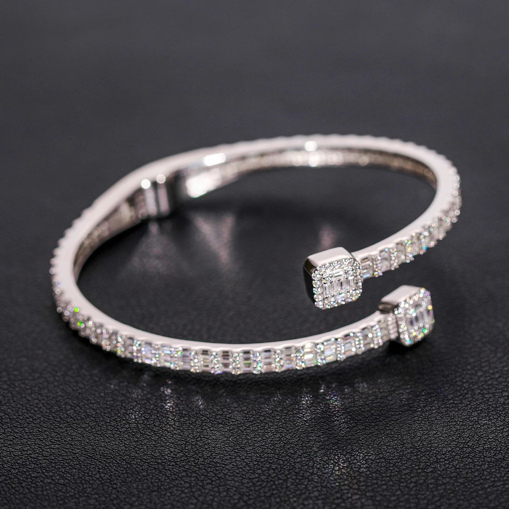 5A CZ Baguette Tennis Bracelet – 925 Silver Unisex Iced Out Bling