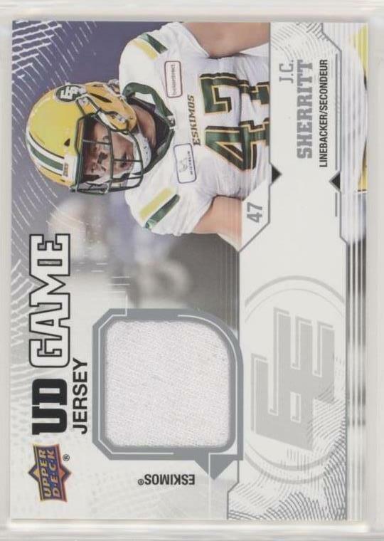 2019 Upper Deck CFL UD Game Jersey JC Sherritt Edmonton Eskimos Football Memorabilia