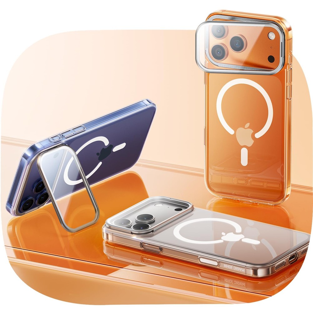MAGIC JOHN for iPhone 17 Pro Max Magnetic Case with Foldable Stand Full Camer...