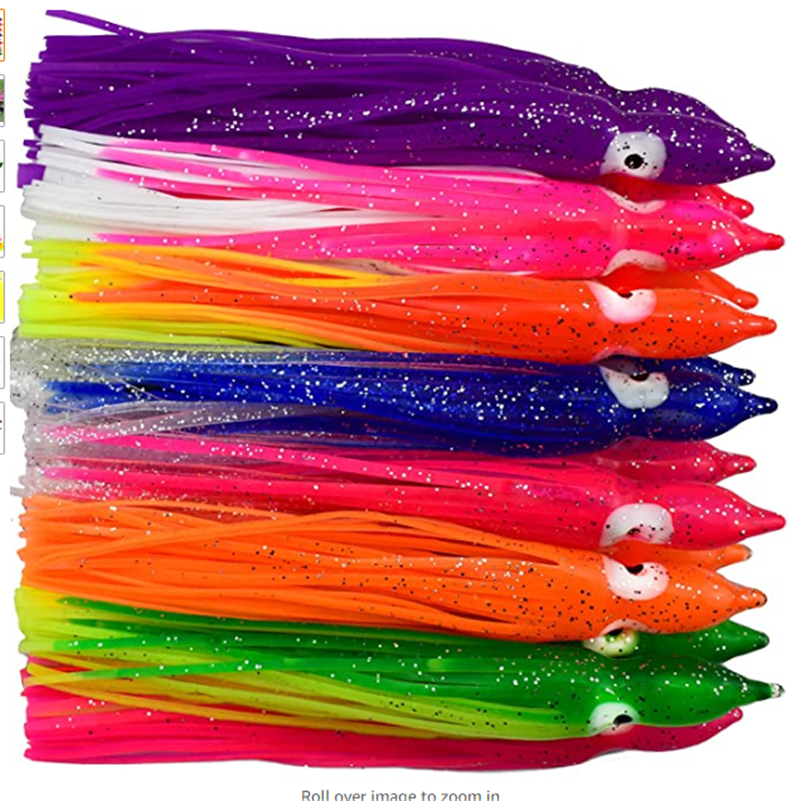 50pc 5-15cm Octopus Squid Skirt Soft Fishing Lures for Saltwater Bait