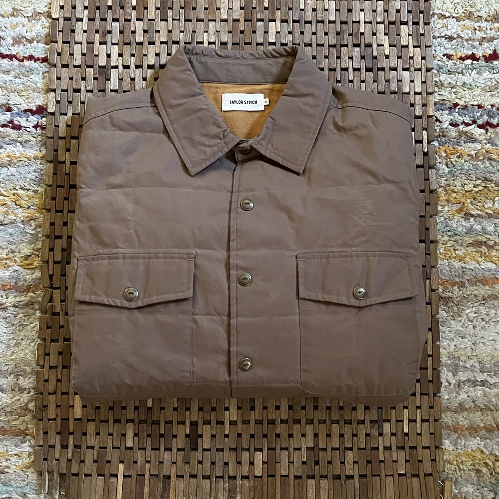 Huckberry Taylor Stitch Puffer Jacket Tan Khaki Men’s Medium M 40