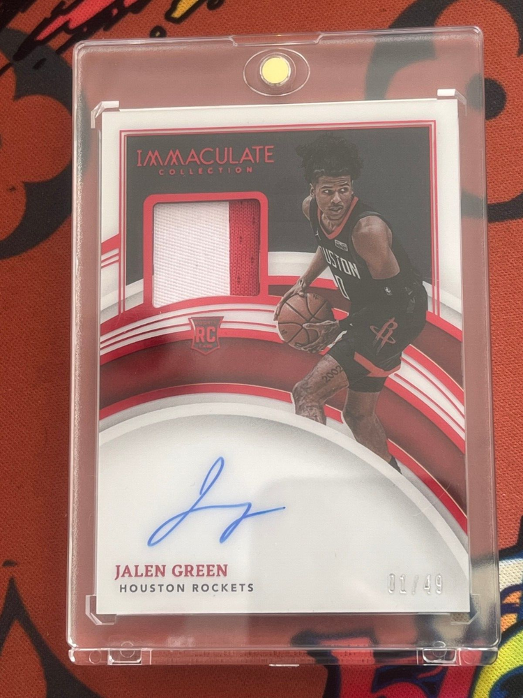 Jalen Green 2021-22 Immaculate Rookie Patch Auto Rockets Red #01/49 RPA RC