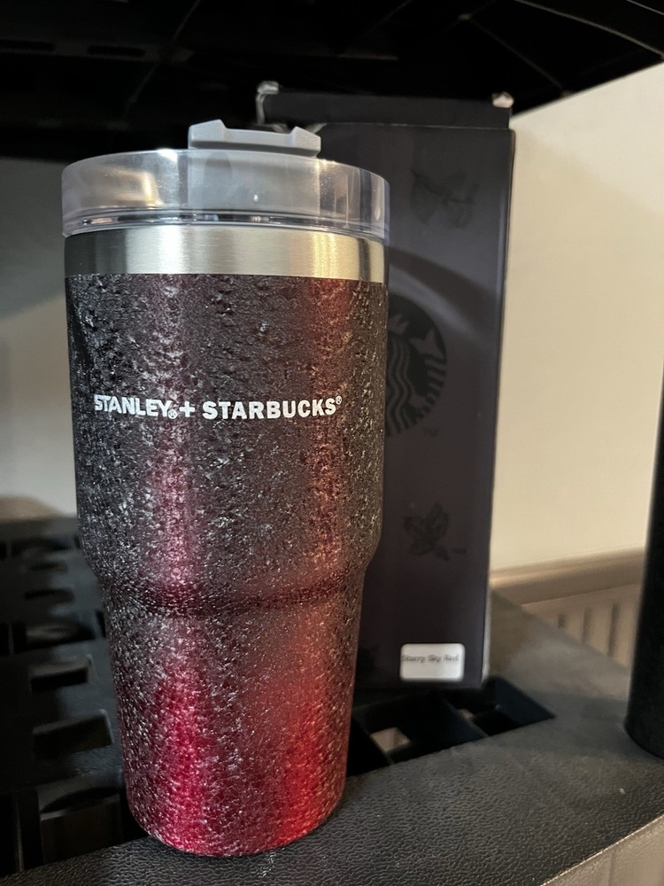 Starbucks Stanley 20oz Starry Sky Red Stainless Steel Straw Cup Tumbler