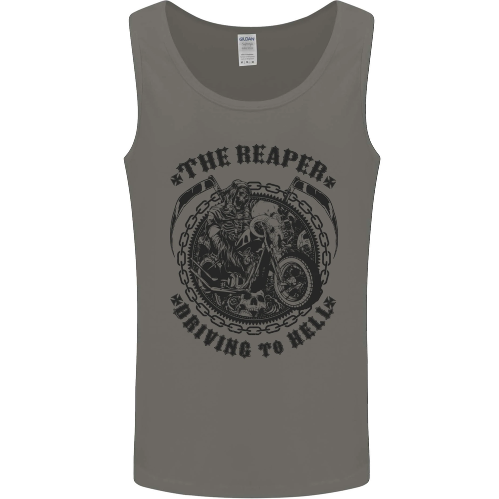 Grim Reaper Motorbike Motorcycle Biker Mens Vest Tank Top