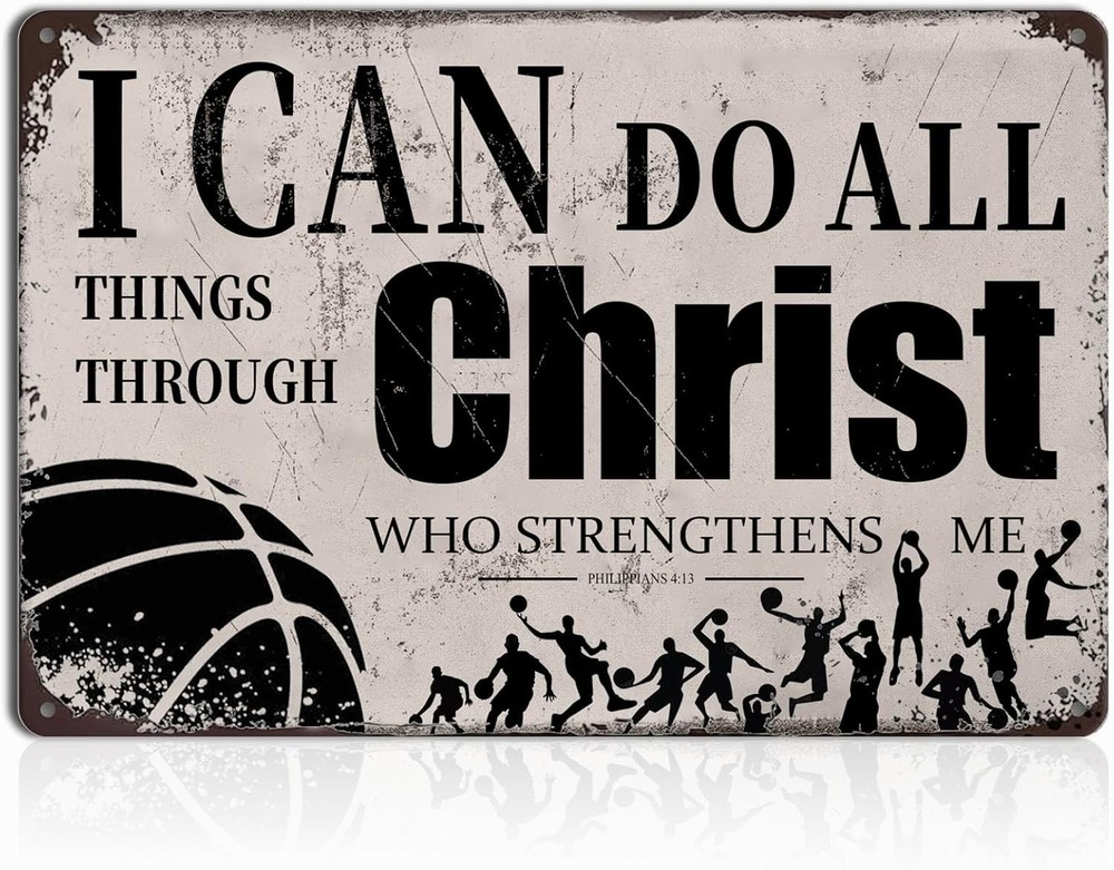 Basketball Room Decor Tin Metal Signs 8x12 Inch - Motivational Sports Wall Art f
