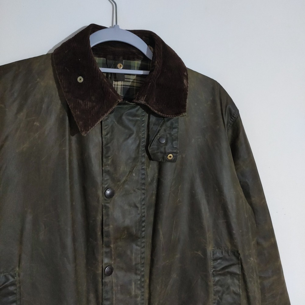Vintage Barbour A200 Border Wax Jacket Classic Olive Green Mens Size Medium