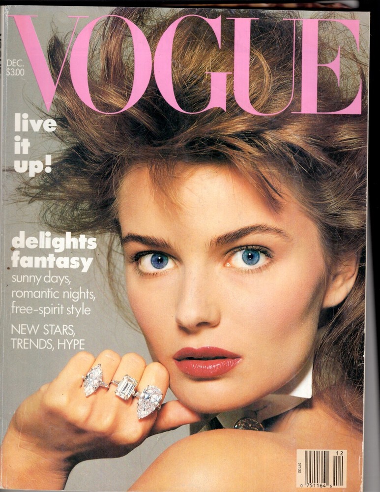 Vogue Mag December 1986 Isabelle Adjani Paulina Porizkova Christy Turlington