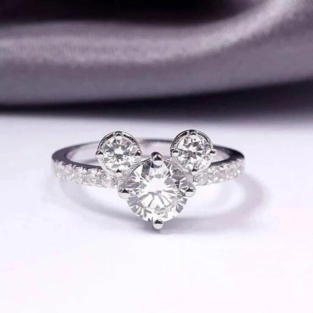 2CT Round Lab Diamond Wedding Ring in 14K White Gold Plated
