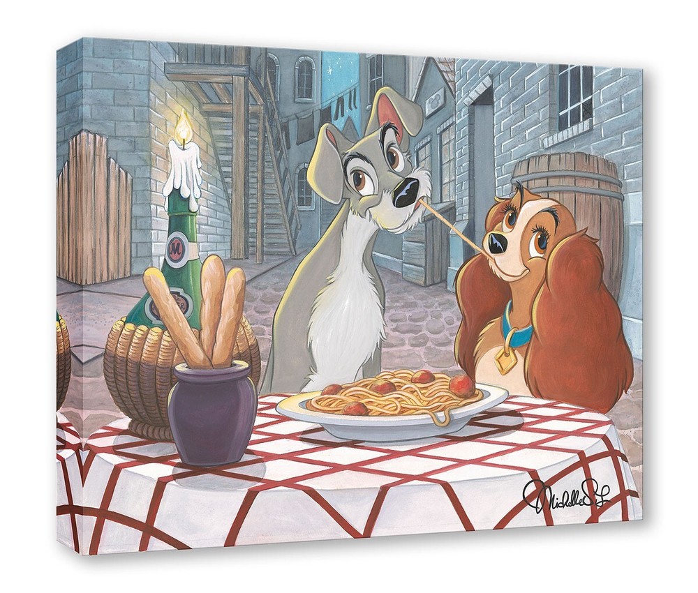Disney Lady and the Tramp St. Laurent Limited Edition Fine Art TOCP Night Scene Print