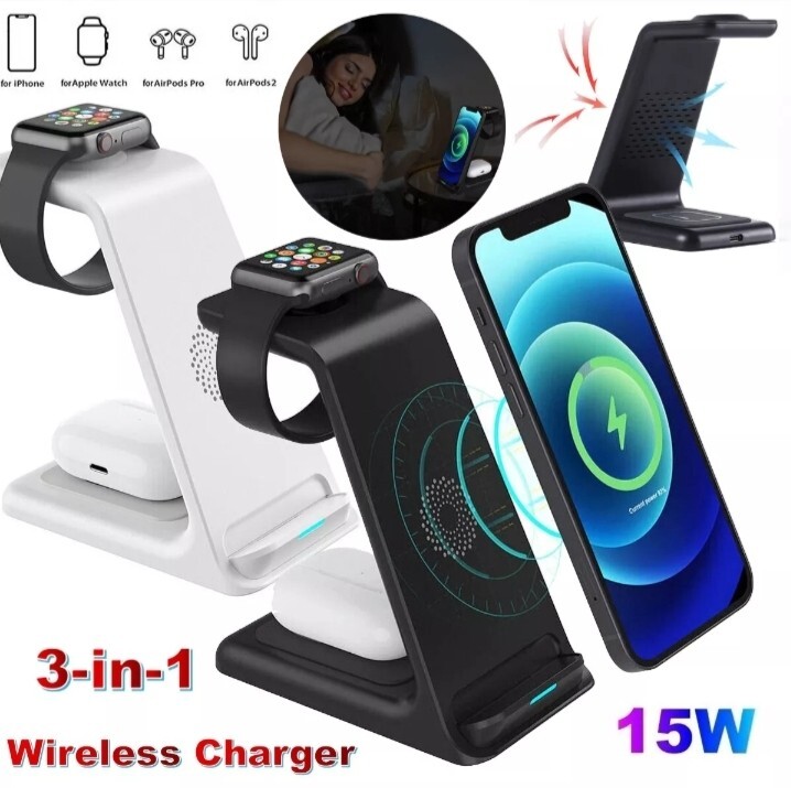 Wireless Charger Dock Charging Station 3 in 1 For Apple,Samsung,Watch,Airpods