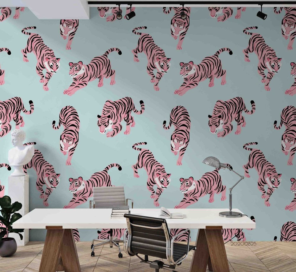 3D Tiger Watercolor Pattern Wall Murals Wallpaper Murals Wall Sticker