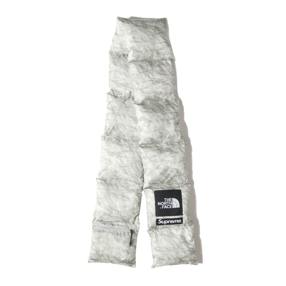 Supreme x The North Face 19Aw 700-Fill Down Scarf Muffler Paper Print Pattern