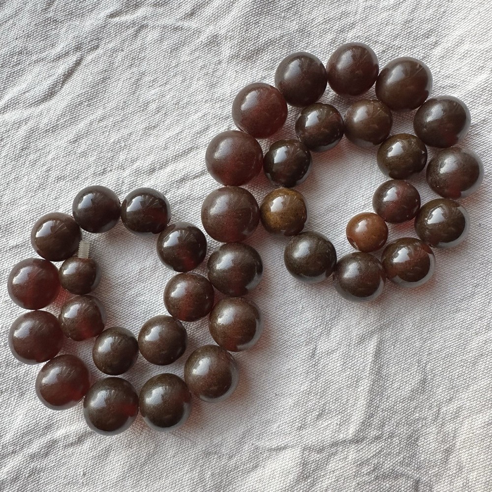 Vintage Soviet Cherry Amber Beads Kaliningrad Necklace 85 G