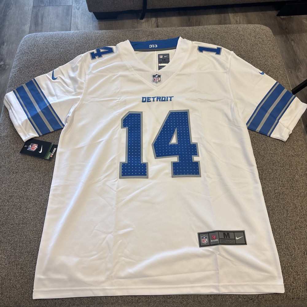 NFL DETRIOT LIONS AMONRA ST BROWN #14 White Jersey Size Medium