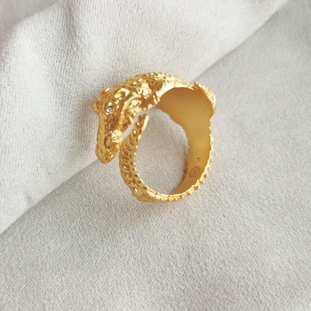 Julie Vos Alligator Gold Ring #7