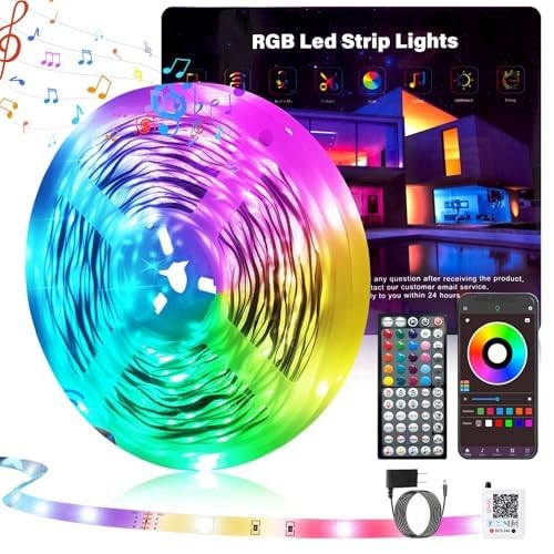 100FT LED Strip Lights for Bedroom - Color Changing RGB & White