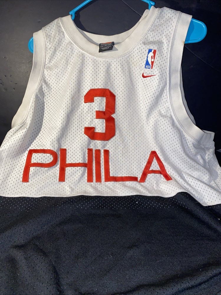 Allen Iverson Philadelphia 76ers Retro Jersey White Black XLarge +2 Nike READ!!!