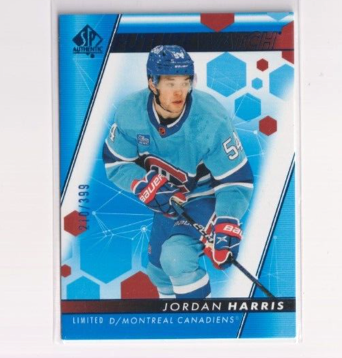 2022-23 SP Authentic Future Watch Blue Jordan Harris /399 Montreal Canadiens Rookie Card