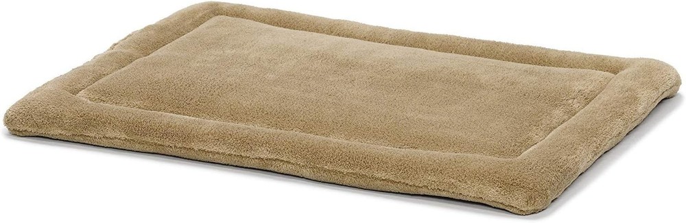 Taupe Micro Terry Pet Bed Cushioned Crate Pad Ultra-Soft Comfort