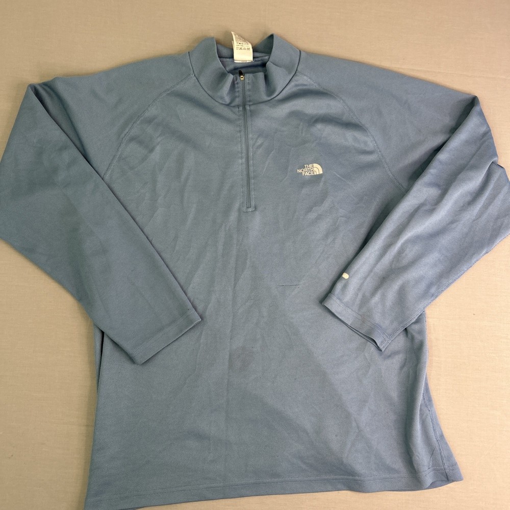 The North Face 1/4 Zip Pullover Men XL Blue Fleece Mock Neck Outerwear Vaporwick