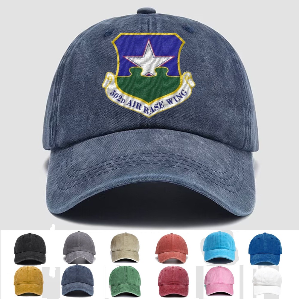 Custom Embroidered Hat 502d Air Base Wing, Veteran Cap, Trucker Hat, Gift Idea