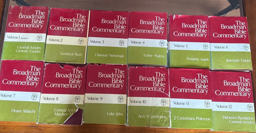The Broadman Bible Commentary Complete Set 1970s HBDJ Good Condition