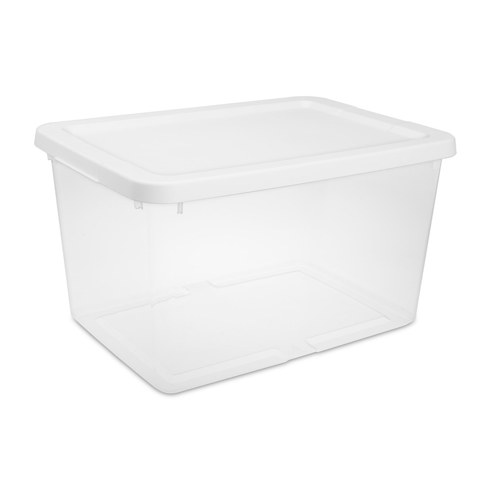 Sterilite 20 Quart Clear Small Plastic Storage Bin Container