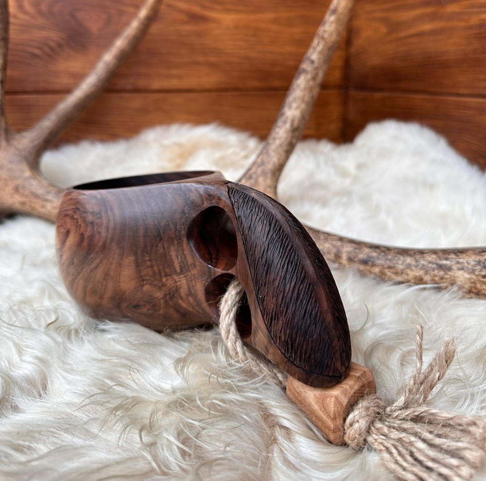 Black Walnut Kuksa,Custom Wooden Mug,Handcarved Walnut Wood Kuksa, Bushcraft Mug