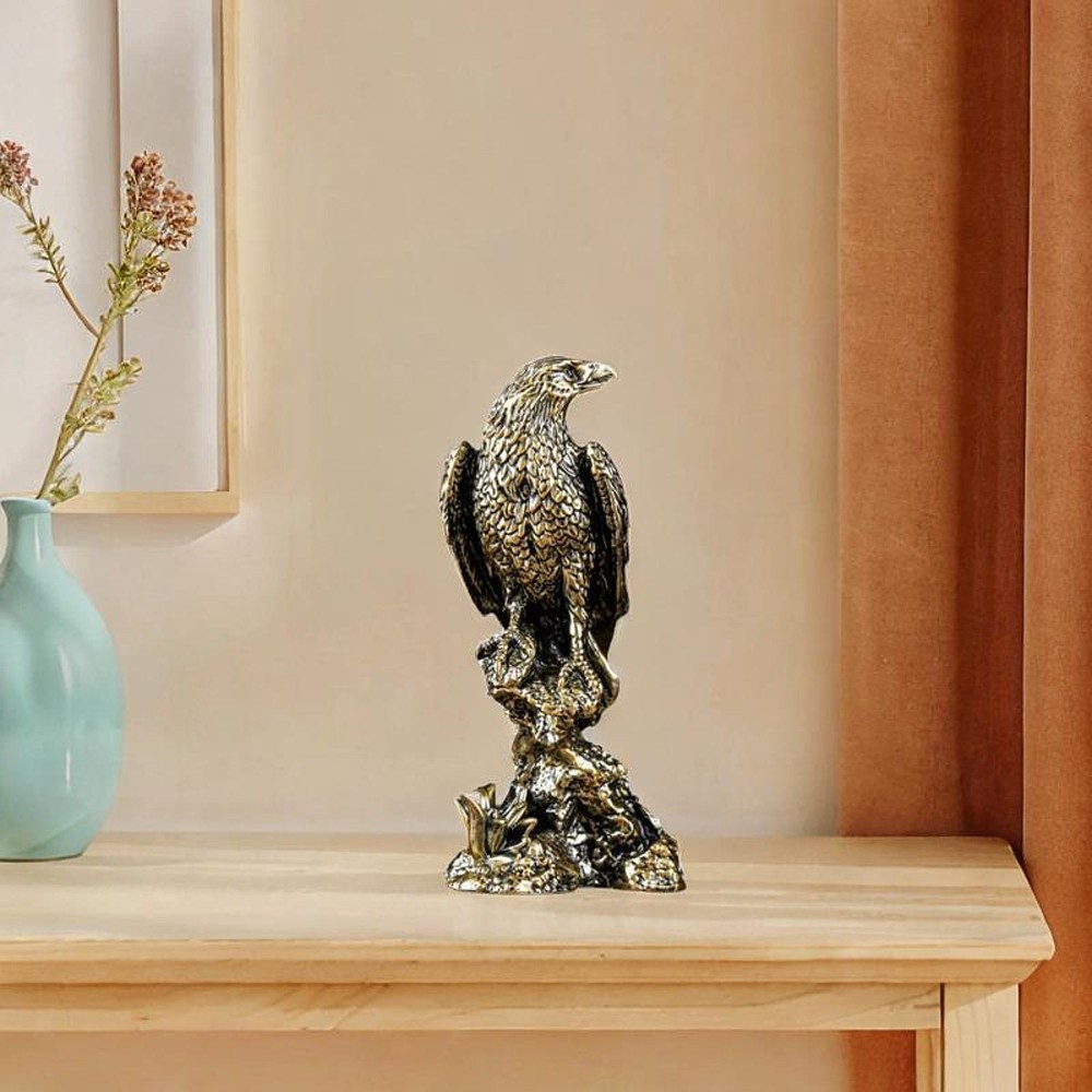 Eagle Statue Tabletop Resin Animal Sculpture for Living Room Desk Shelf Home